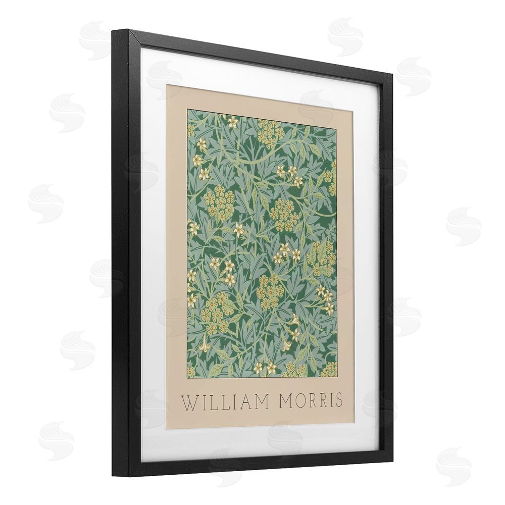Stupell Studio William Morris Green Tones Black Framed Print Under Glass Wall Art