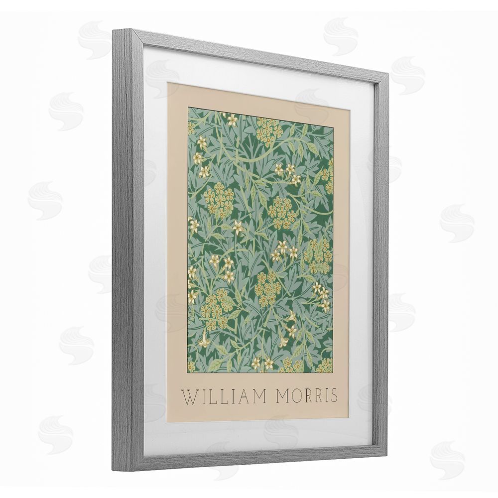 Stupell Studio William Morris Green Tones Gray Framed Print Under Glass Wall Art