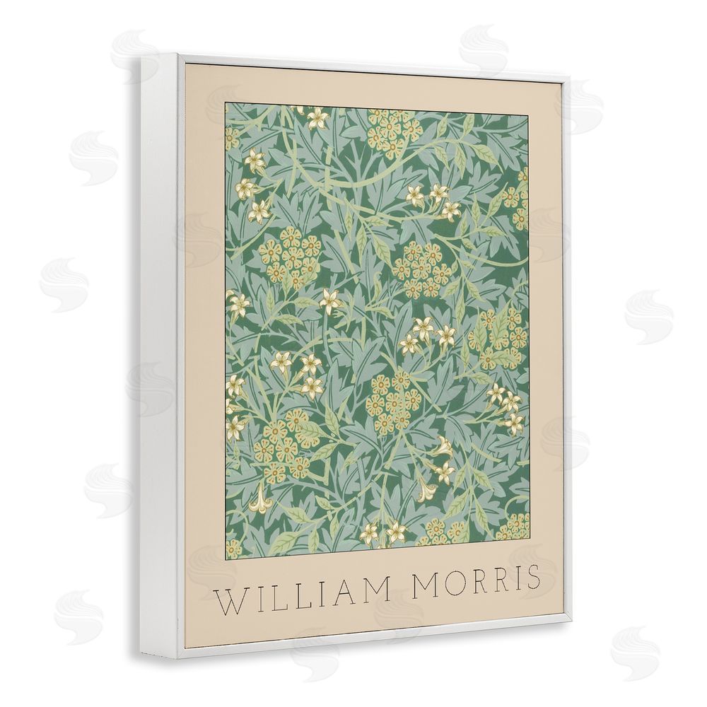 Stupell Studio William Morris Green Tones White Framed Giclee Wall Art Print