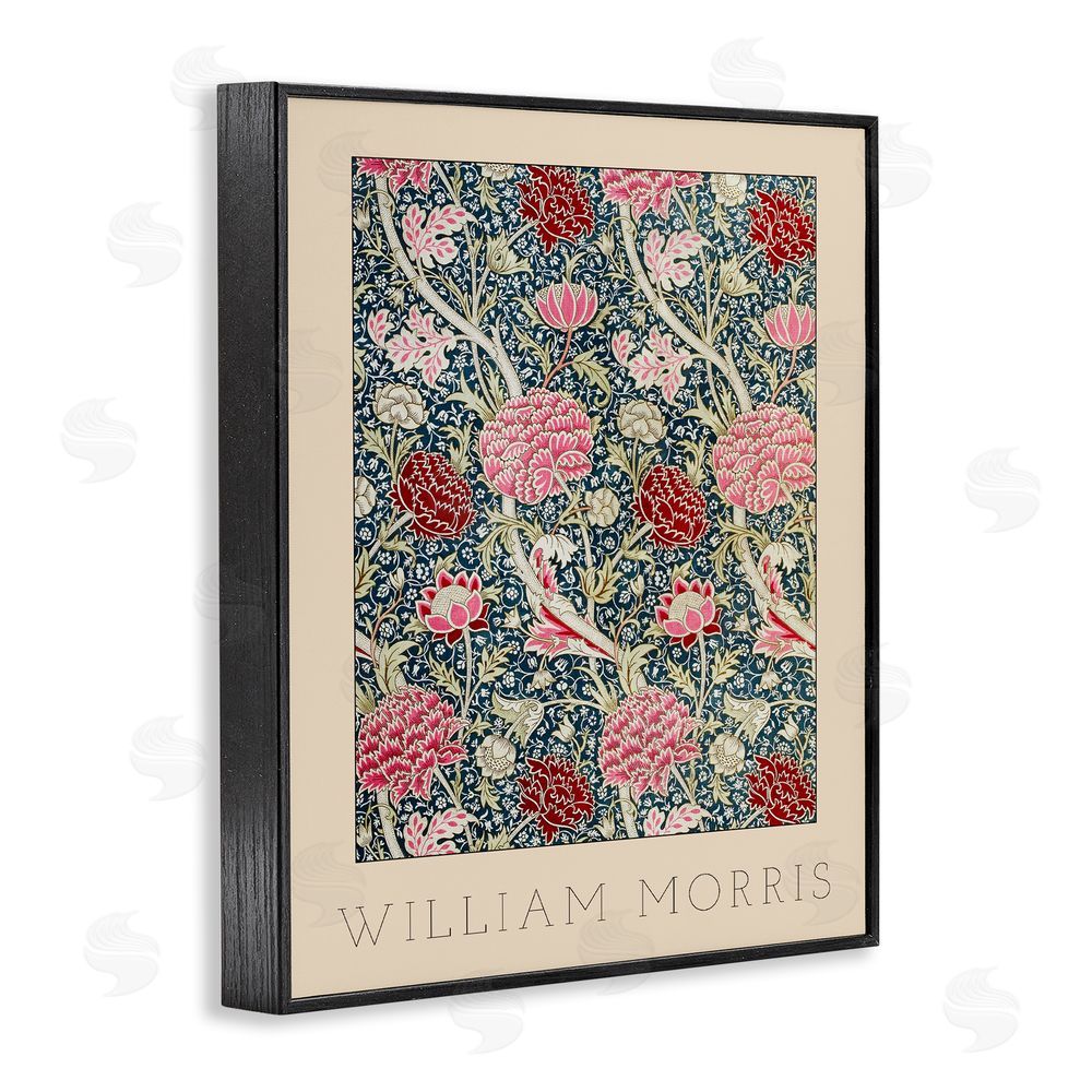 Lil' Rue Ornate Intertwined Flower Classic Black Framed Giclee Wall Art Print