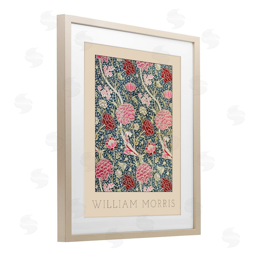Lil' Rue Ornate Intertwined Flower Classic Brown Framed Print Under Glass Wall Art