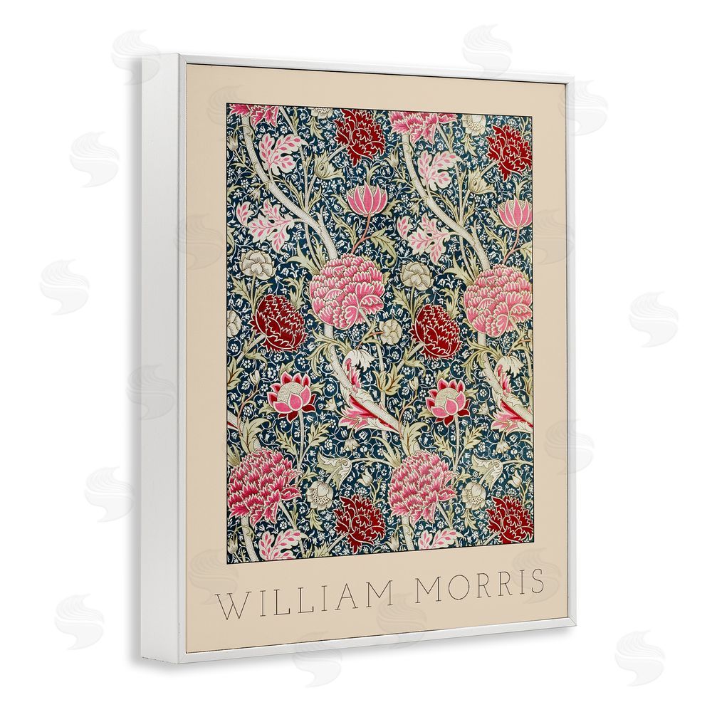Lil' Rue Ornate Intertwined Flower Classic White Framed Giclee Wall Art Print