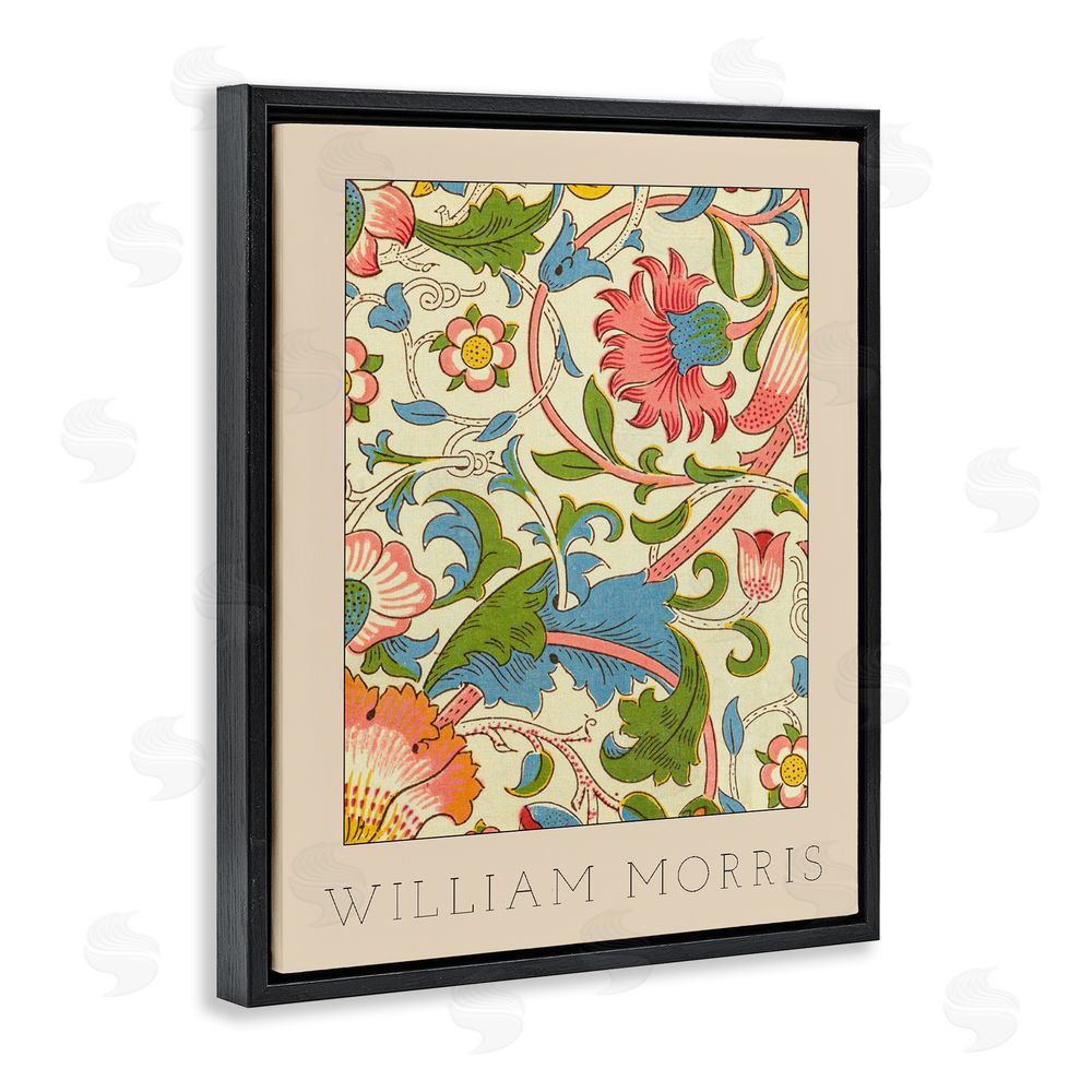 Stupell Studio Stylish Boho Classic Flowers Black Floating Frame Canvas Wall Art Print