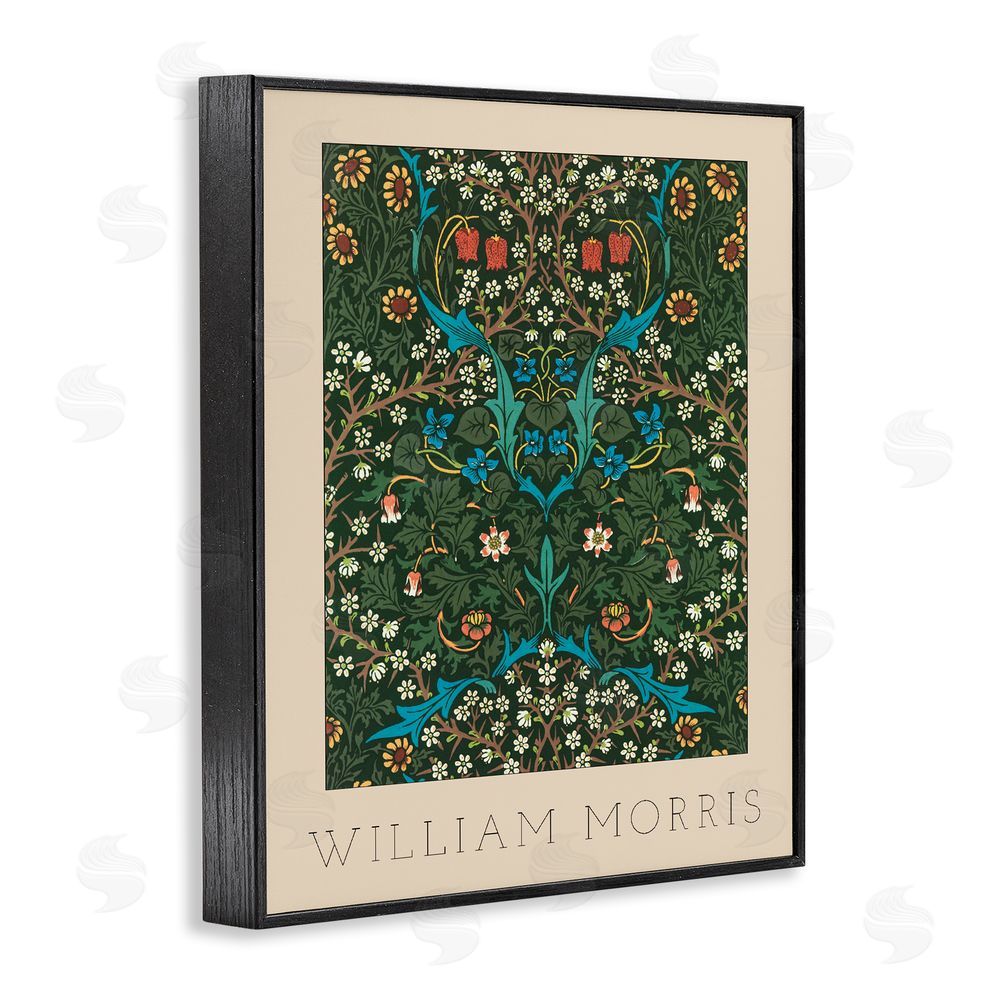 Lil' Rue Ornate Botanicals William Morris Black Framed Giclee Wall Art Print