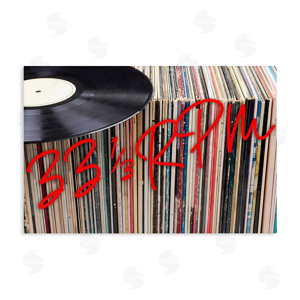 Lil' Rue Vinyl Record Stack Collection Stretched Canvas Wall Art Print