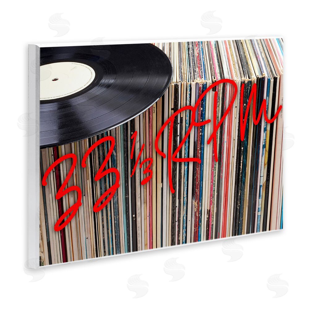 Lil' Rue Vinyl Record Stack Collection Wall Plaque Printed Art