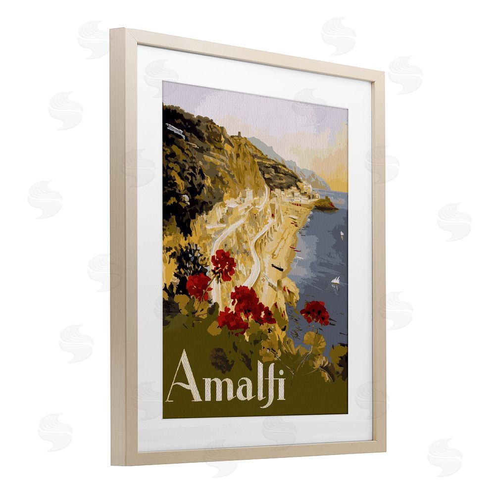 Lil' Rue Picturesque Amalfi Coast Brown Framed Print Under Glass Wall Art
