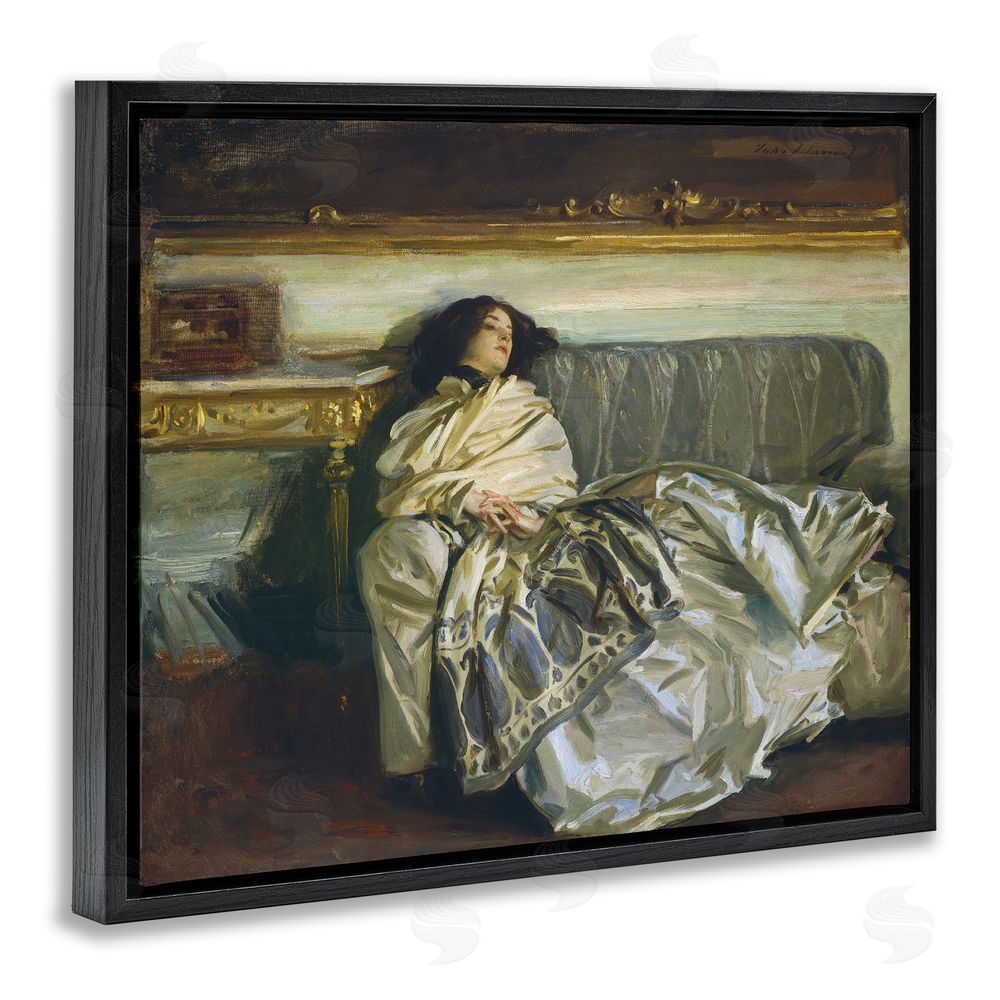 Lil' Rue Restful Woman Classic Black Floating Frame Canvas Wall Art Print