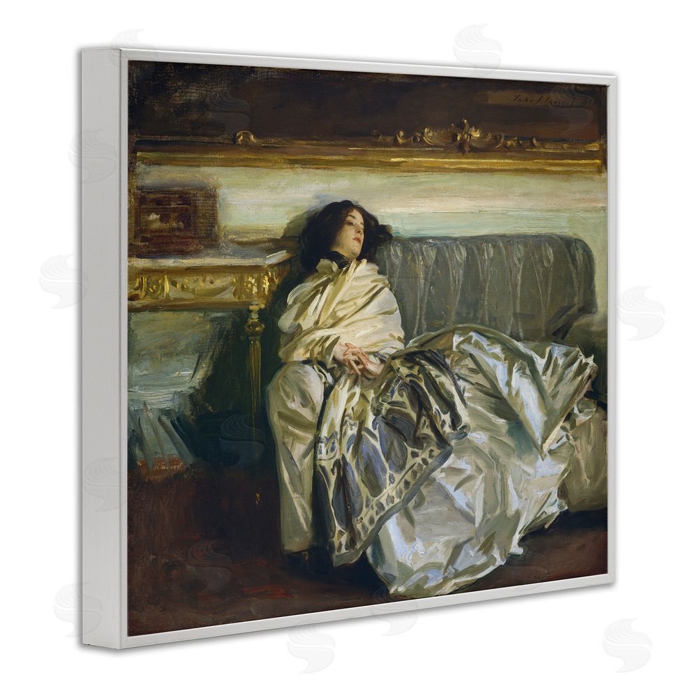 Lil' Rue Restful Woman Classic White Framed Giclee Wall Art Print
