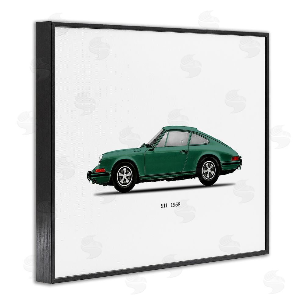 Mark Rogan Green Vintage Car Model Blacked Framed Giclee Wall Art Print