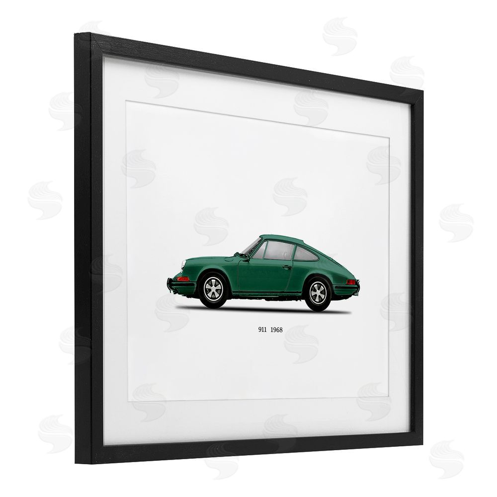 Mark Rogan Green Vintage Car Model Black Framed Print Under Glass with Mat Wall Art