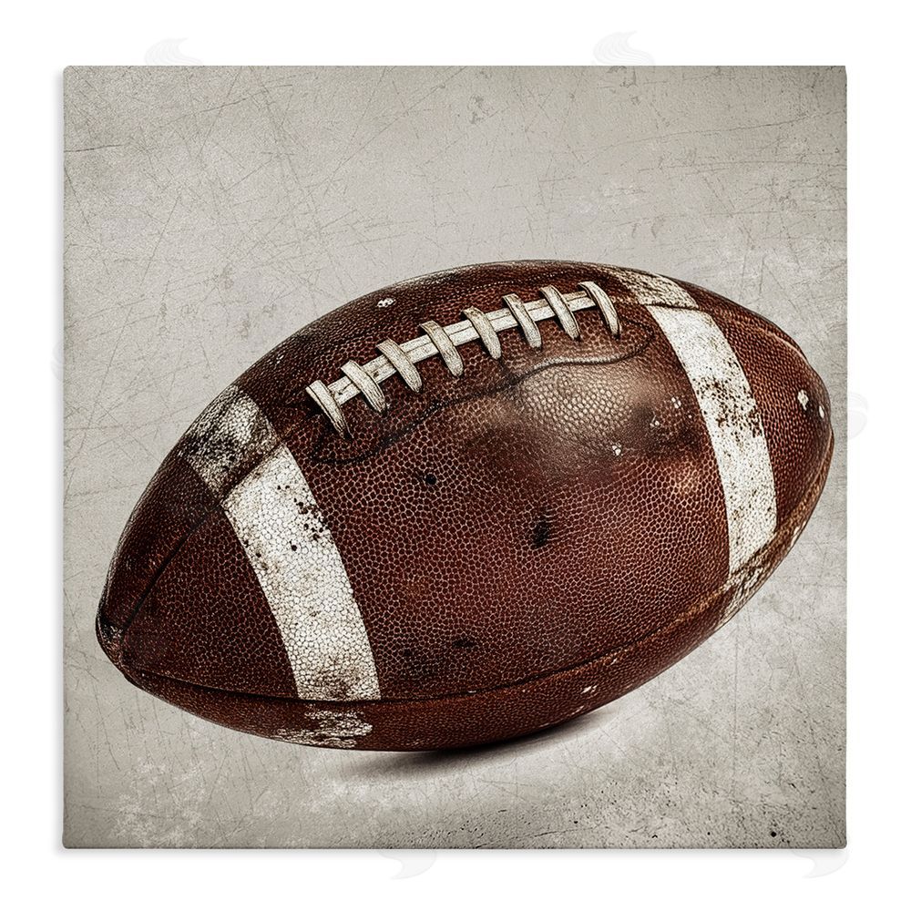 Ziwei Li Vintage Leather Football Stretched Canvas Wall Art Print