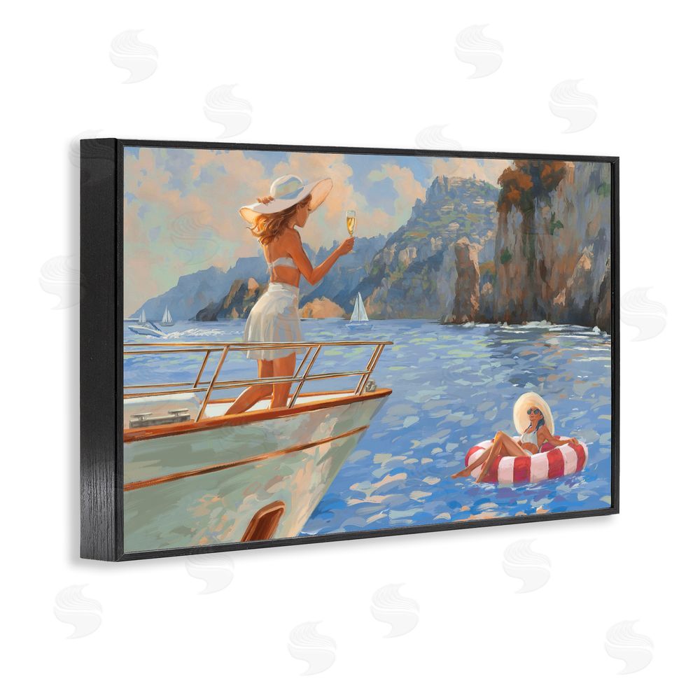 Ziwei Li Champagne on the Bow Black Framed Giclee Wall Art Print