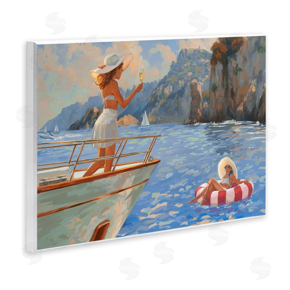 Ziwei Li Champagne on the Bow Wooden Wall Plaque Art Print