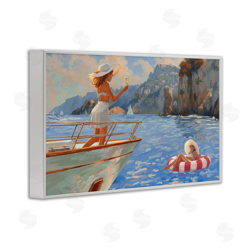 Ziwei Li Champagne on the Bow White Framed Giclee Wall Art Print