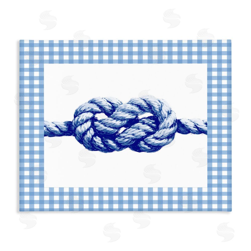 Ziwei Li Nautical Knot with Gingham Stretched Canvas Wall Art Print