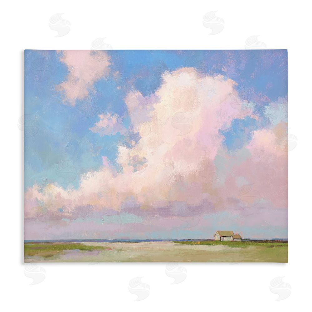 Ziwei Li Fluffy Pastel Clouds Landscape Stretched Canvas Wall Art Print