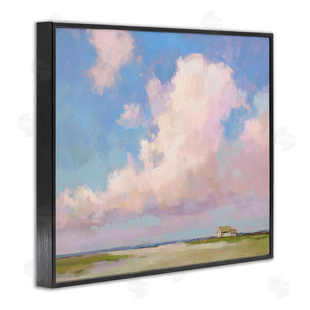 Ziwei Li Fluffy Pastel Clouds Landscape Black Framed Giclee Wall Art Print