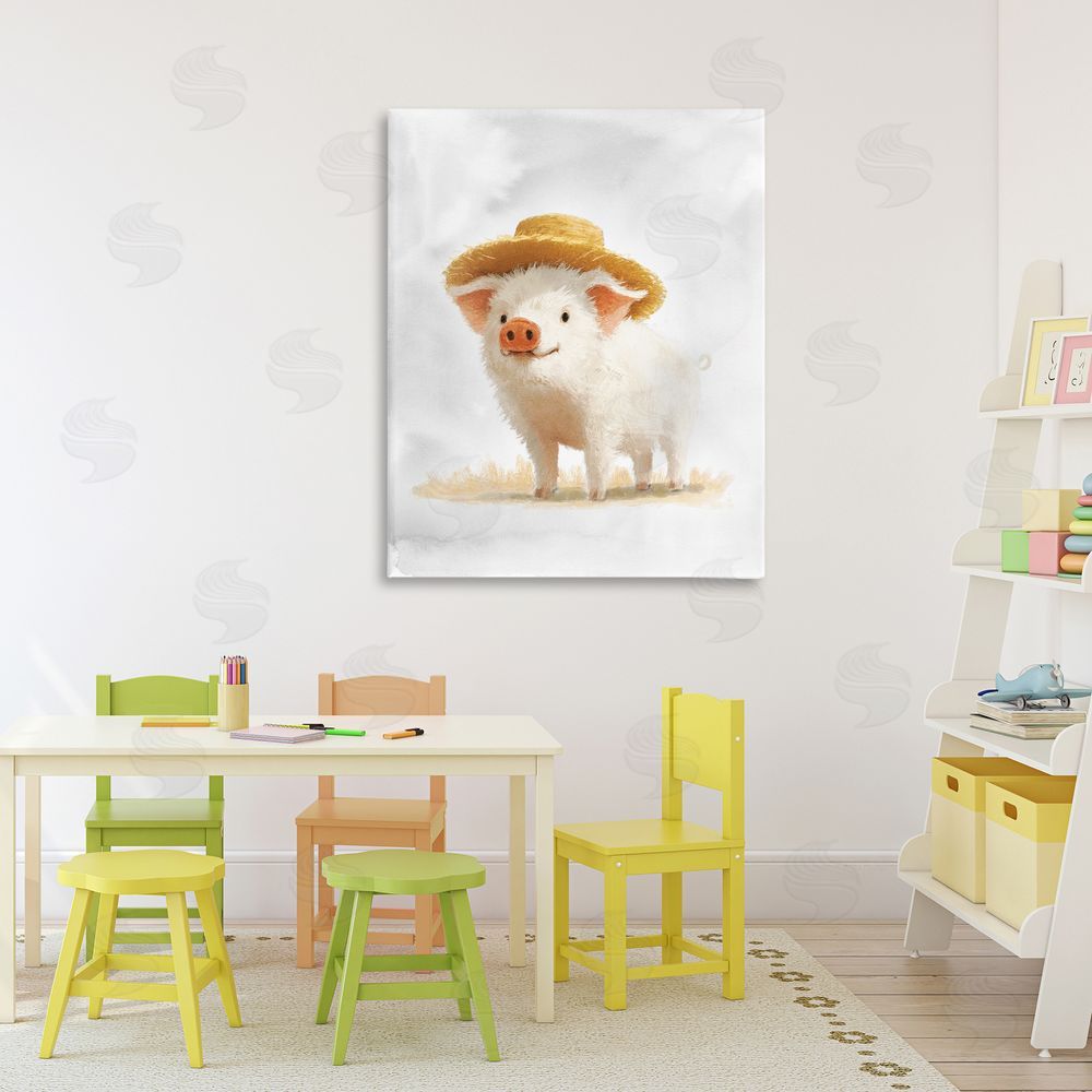 Ziwei Li Piglet in Straw Hat
