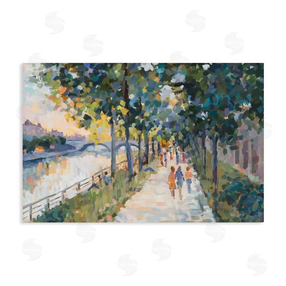 Ziwei Li Impression of River Pathway Stretched Canvas Wall Art Print