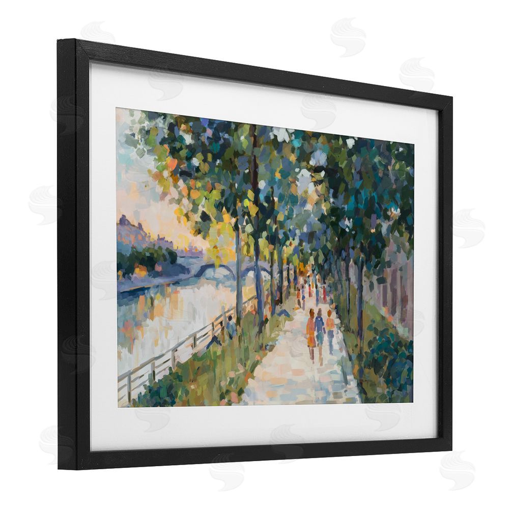 Ziwei Li Impression of River Pathway Black Framed Print Under Glass Wall Art