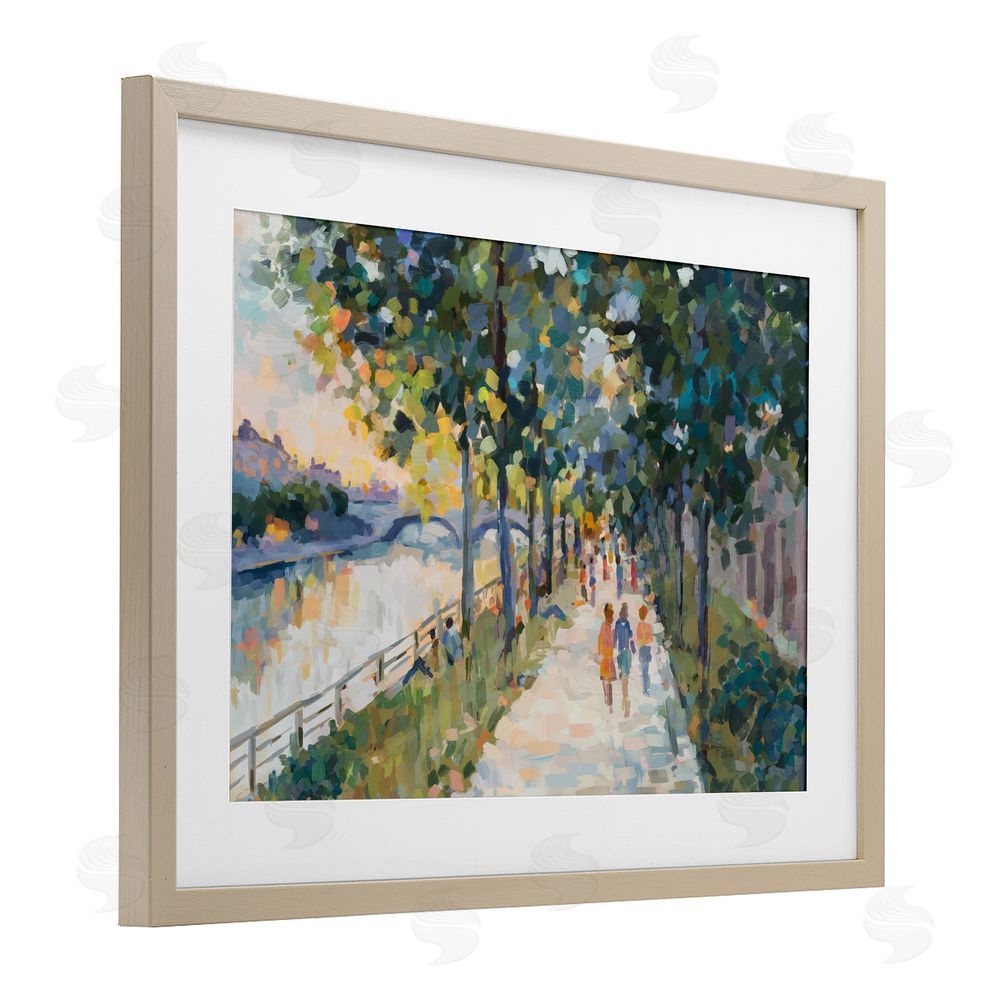 Ziwei Li Impression of River Pathway Brown Framed Print Under Glass Wall Art