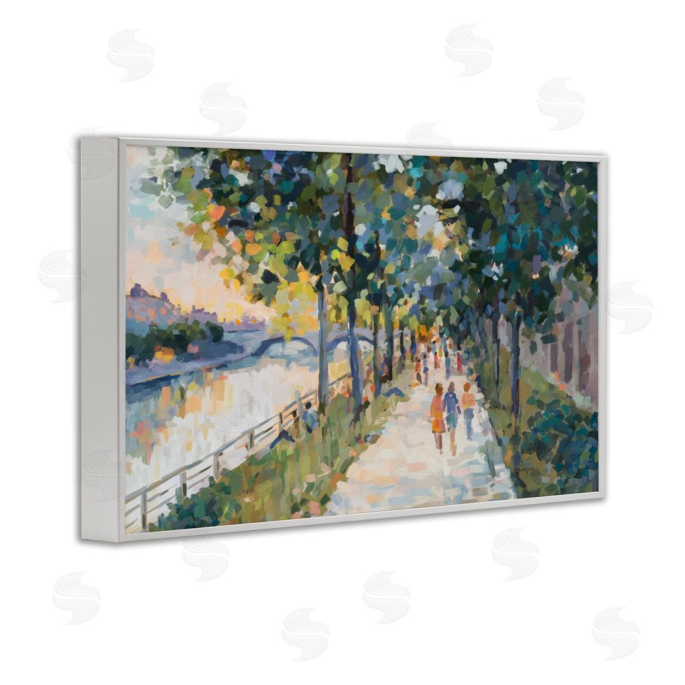 Ziwei Li Impression of River Pathway White Framed Giclee Wall Art Print
