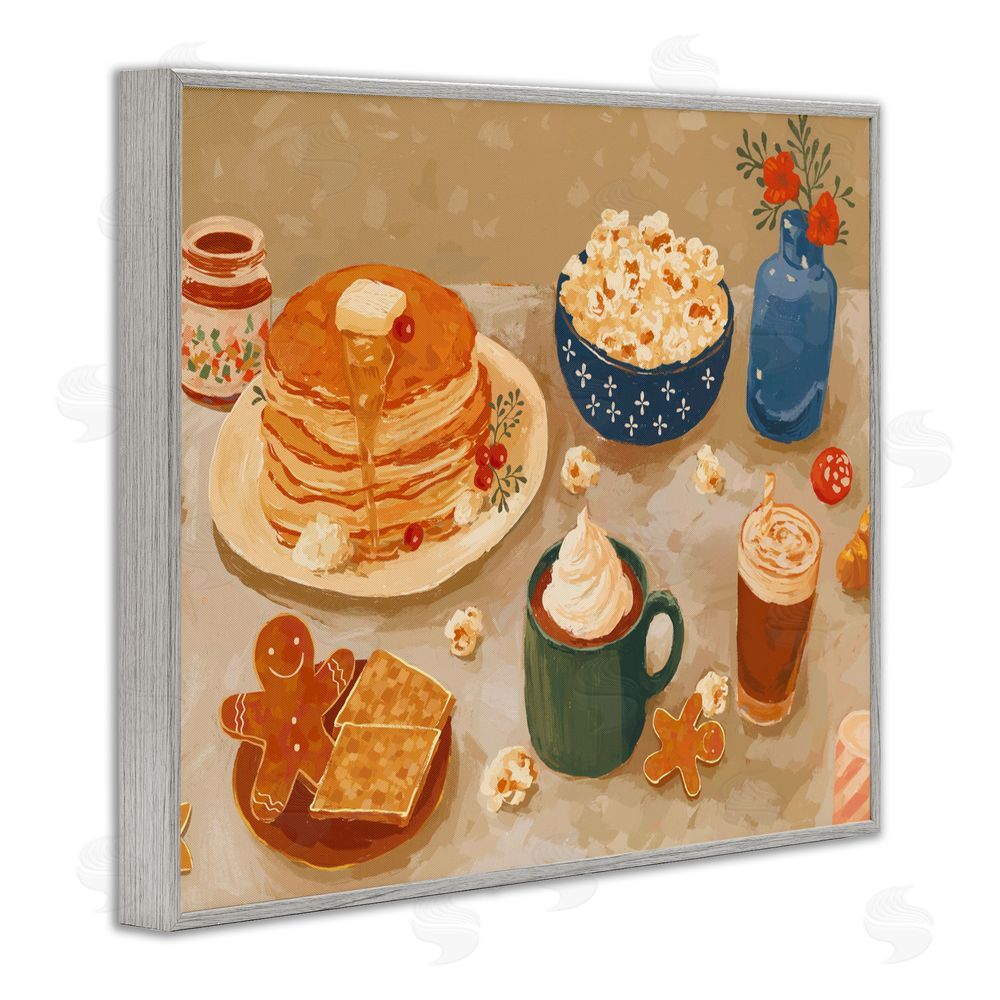 Ziwei Li Cozy Breakfast Spread Gray Framed Giclee Wall Art Print