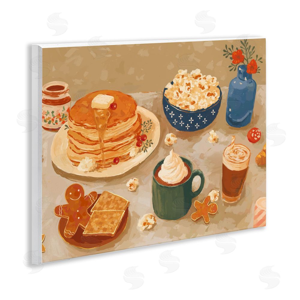 Ziwei Li Cozy Breakfast Spread Wooden Wall Plaque Art Print