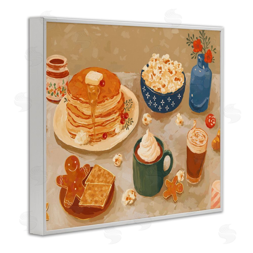 Ziwei Li Cozy Breakfast Spread White Framed Giclee Wall Art Print