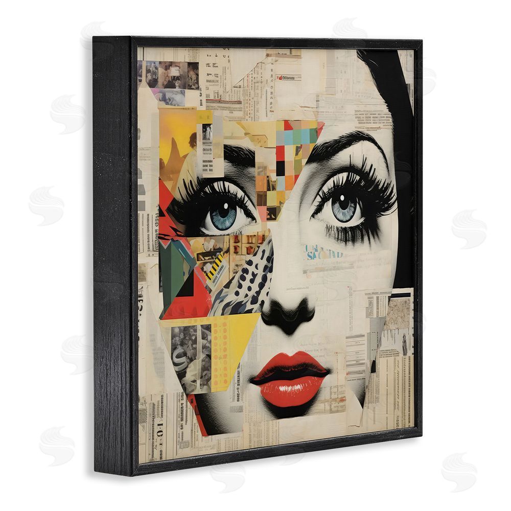 Creative Studio Fashion Collage Pop Portrait Black Framed Giclee Wall Art