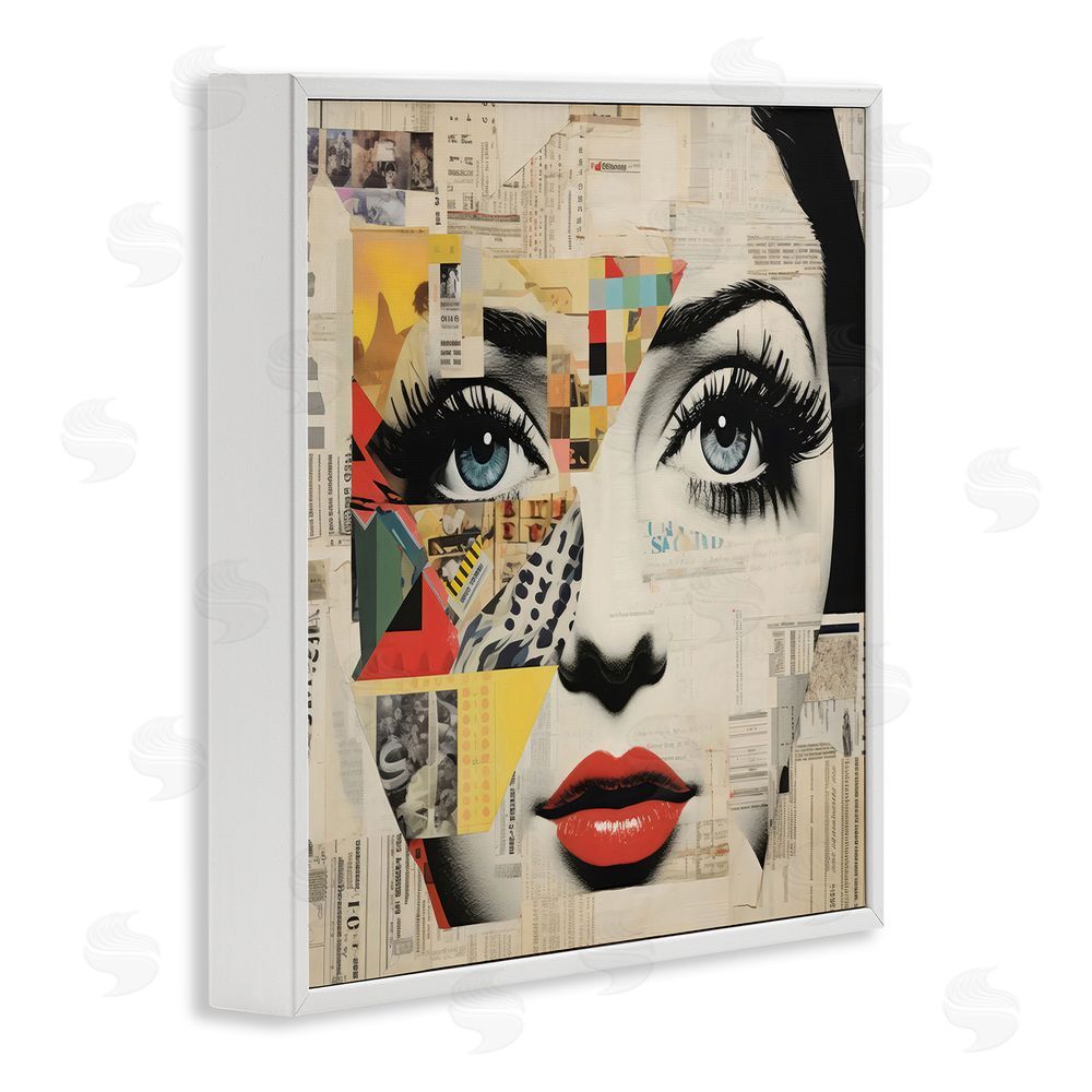 Creative Studio Fashion Collage Pop Portrait White Framed Giclee Wall Art