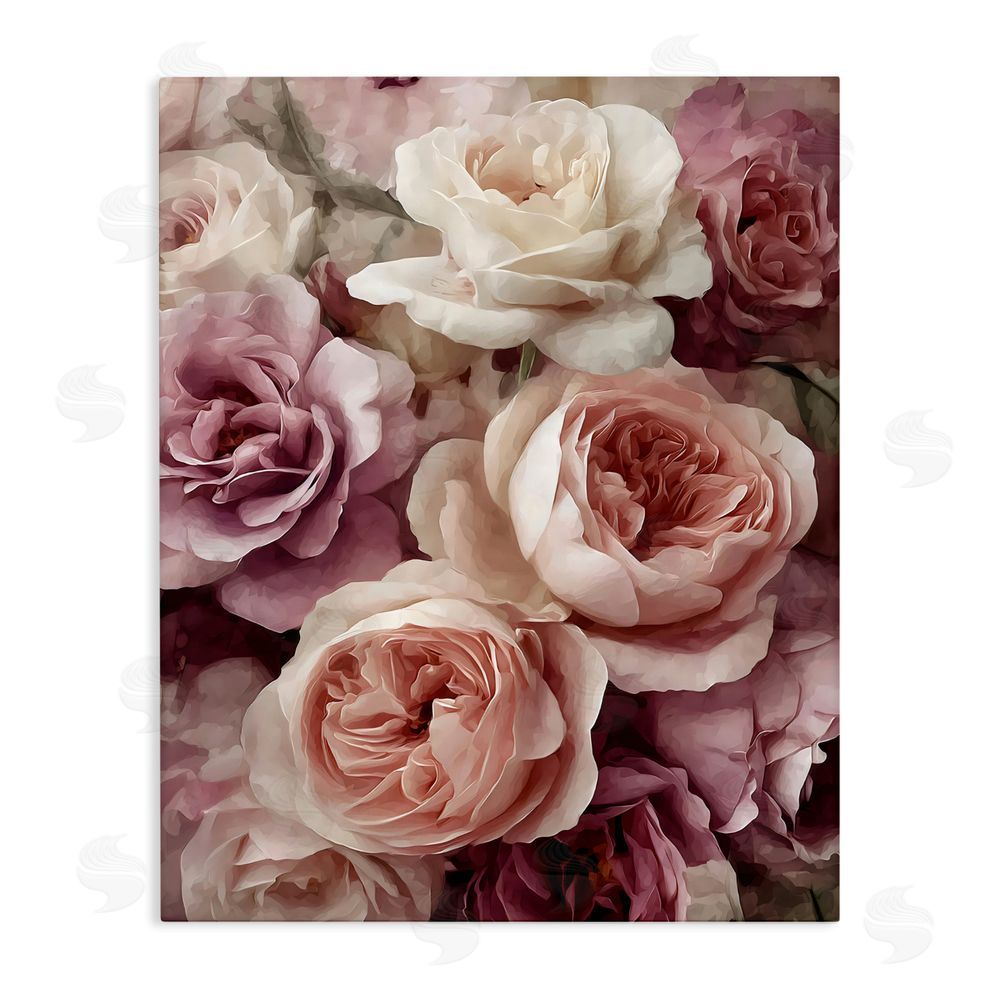 Franklyn Gregory Sweet Roses in Blush Pink Stretched Canvas Wall Art Print