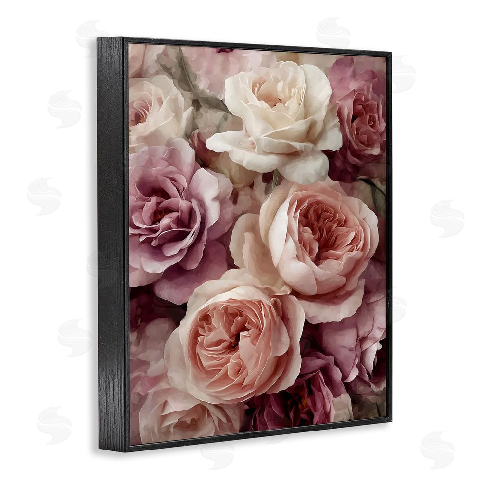 Franklyn Gregory Sweet Roses in Blush Pink Black Framed Giclee Wall Art Print