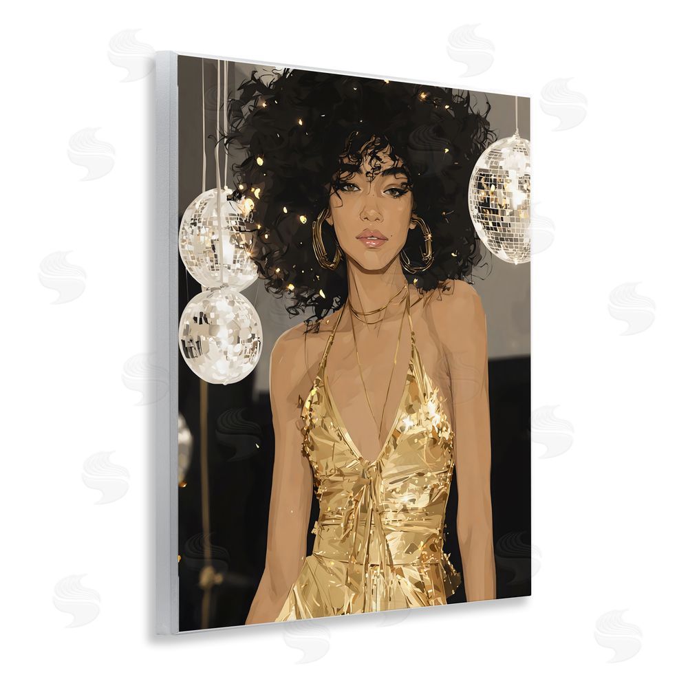 Franklyn Gregory Golden Disco Dream Party Wall Plaque Home Decor Art Print