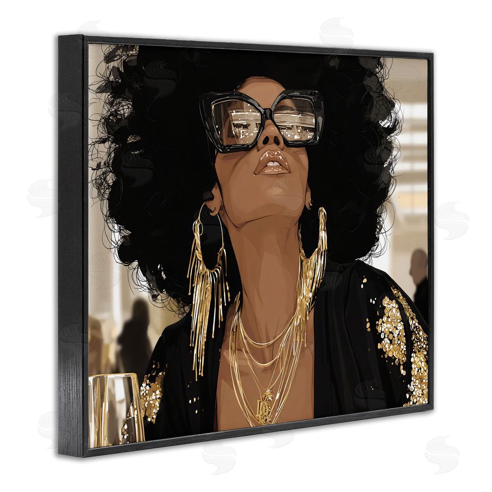Franklyn Gregory Full Of Confidence Beautiful Woman Black Framed Giclee Wall Art