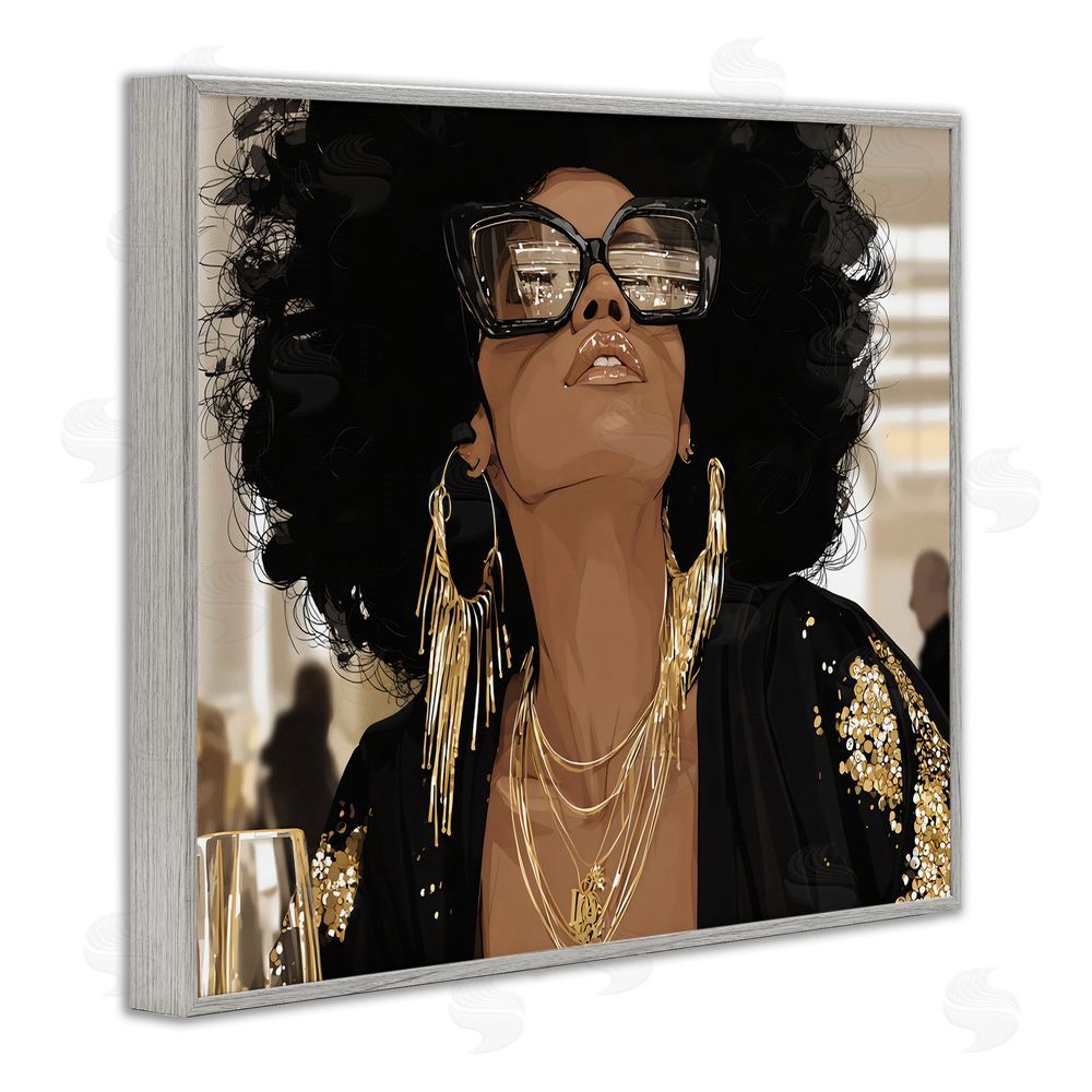 Franklyn Gregory Full Of Confidence Beautiful Woman Gray Framed Giclee Wall Art