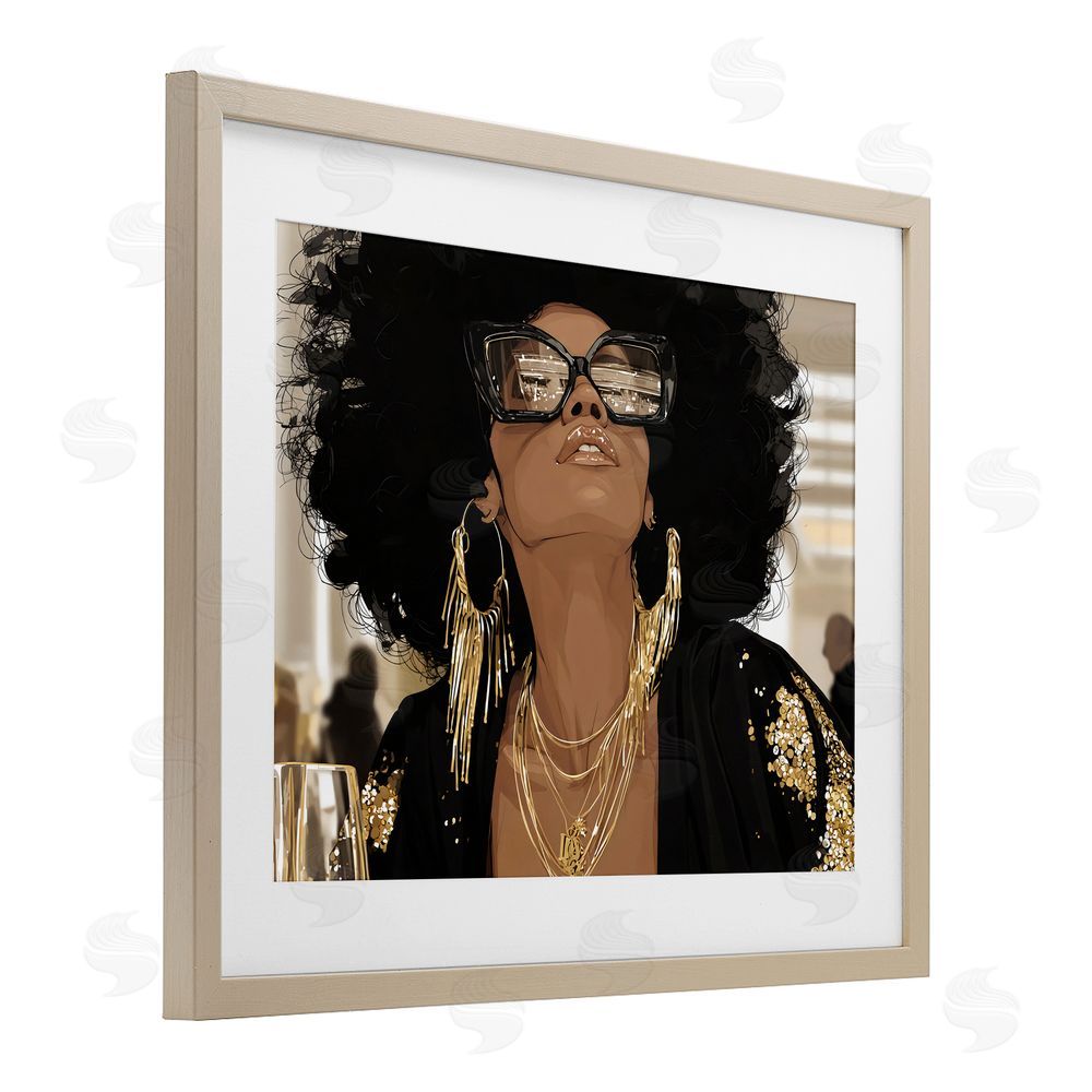 Franklyn Gregory Full Of Confidence Beautiful Woman Brown Framed Print Under Glass Wall Art