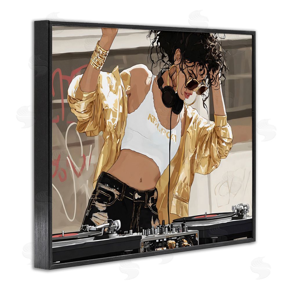 Franklyn Gregory Gold Accented DJ Black Framed Giclee Wall Art