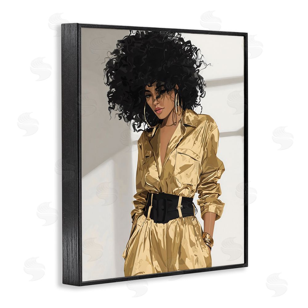 Franklyn Gregory Elegant Woman in Chic Jumpsuit Black Framed Giclee Wall Art