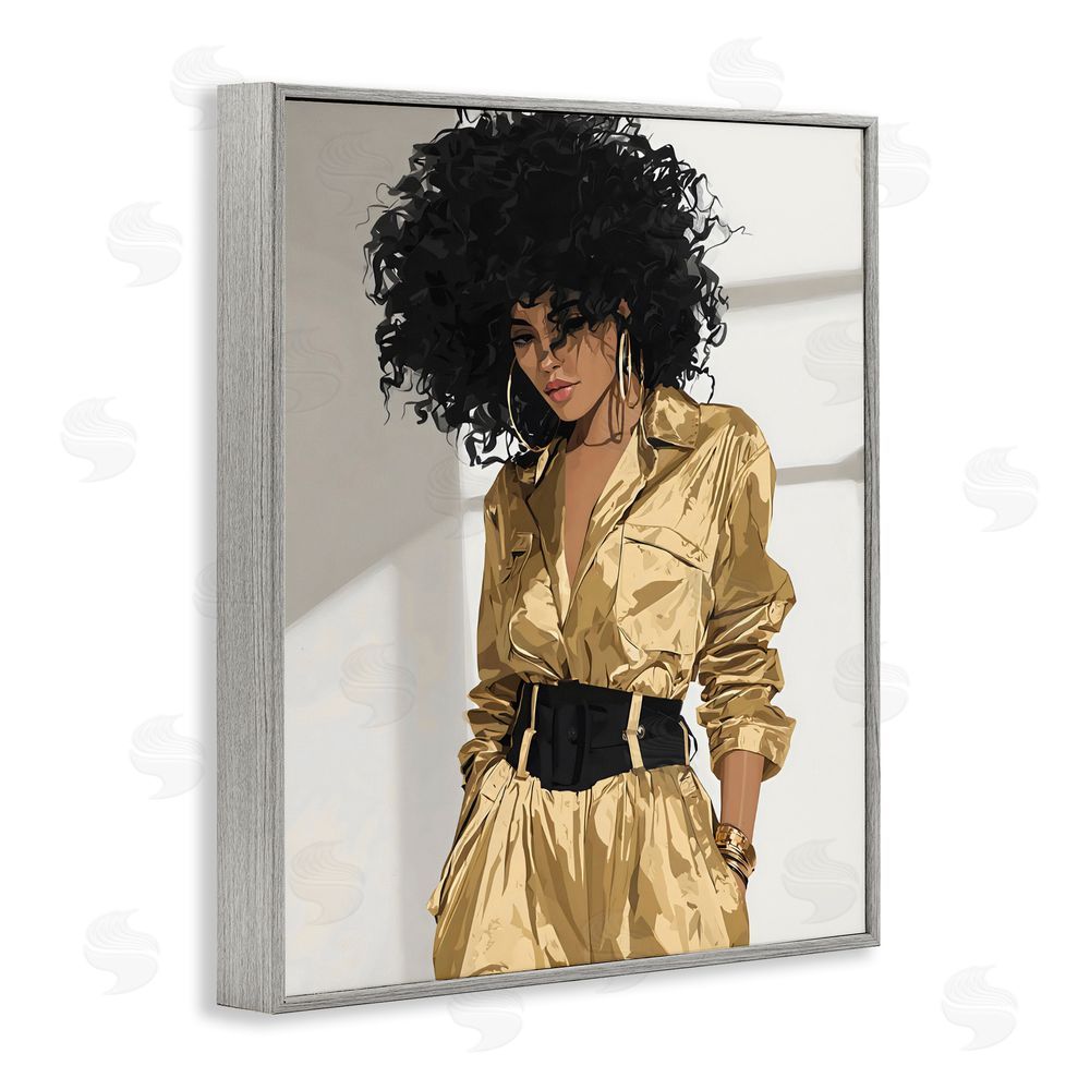 Franklyn Gregory Elegant Woman in Chic Jumpsuit Gray Framed Giclee Wall Art