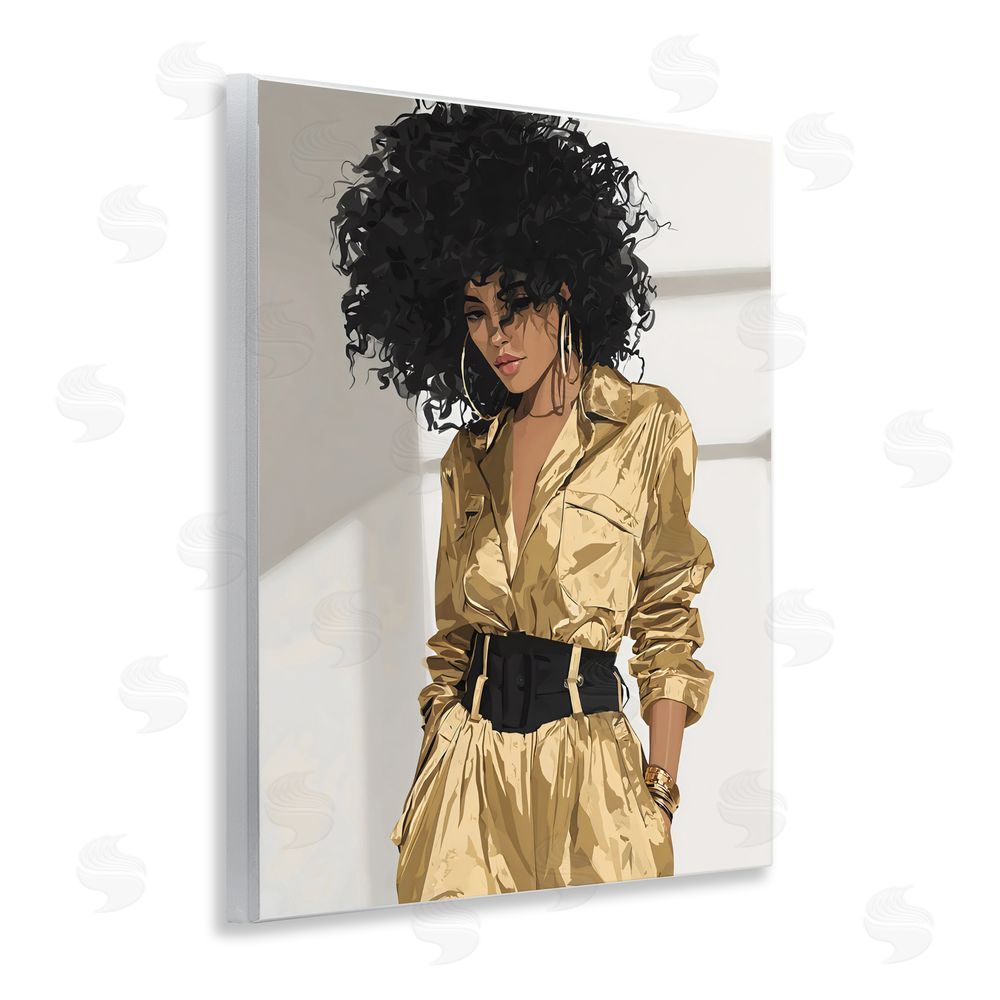 Franklyn Gregory Elegant Woman in Chic Jumpsuit Wall Plaque Home Decor Art Print