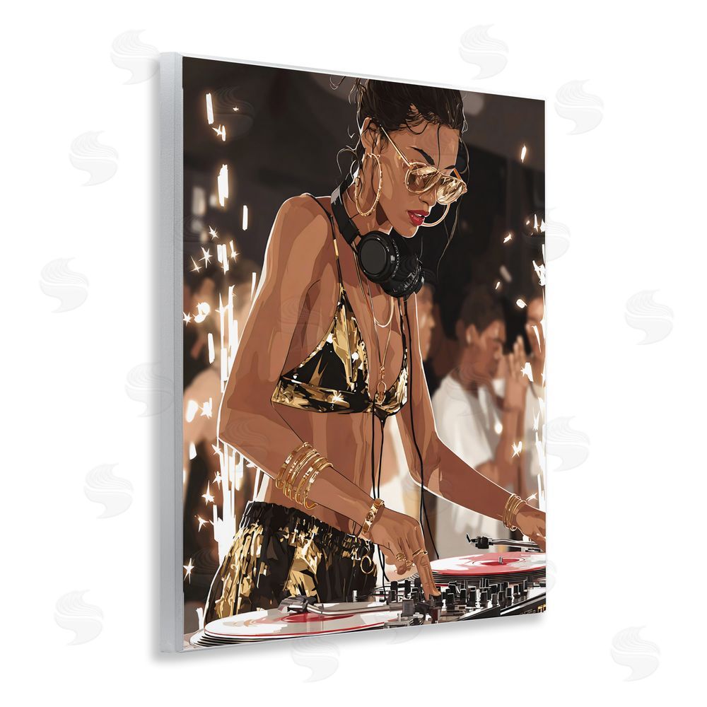 Franklyn Gregory Party All Night Gilded DJ Wall Plaque Home Decor Art Print