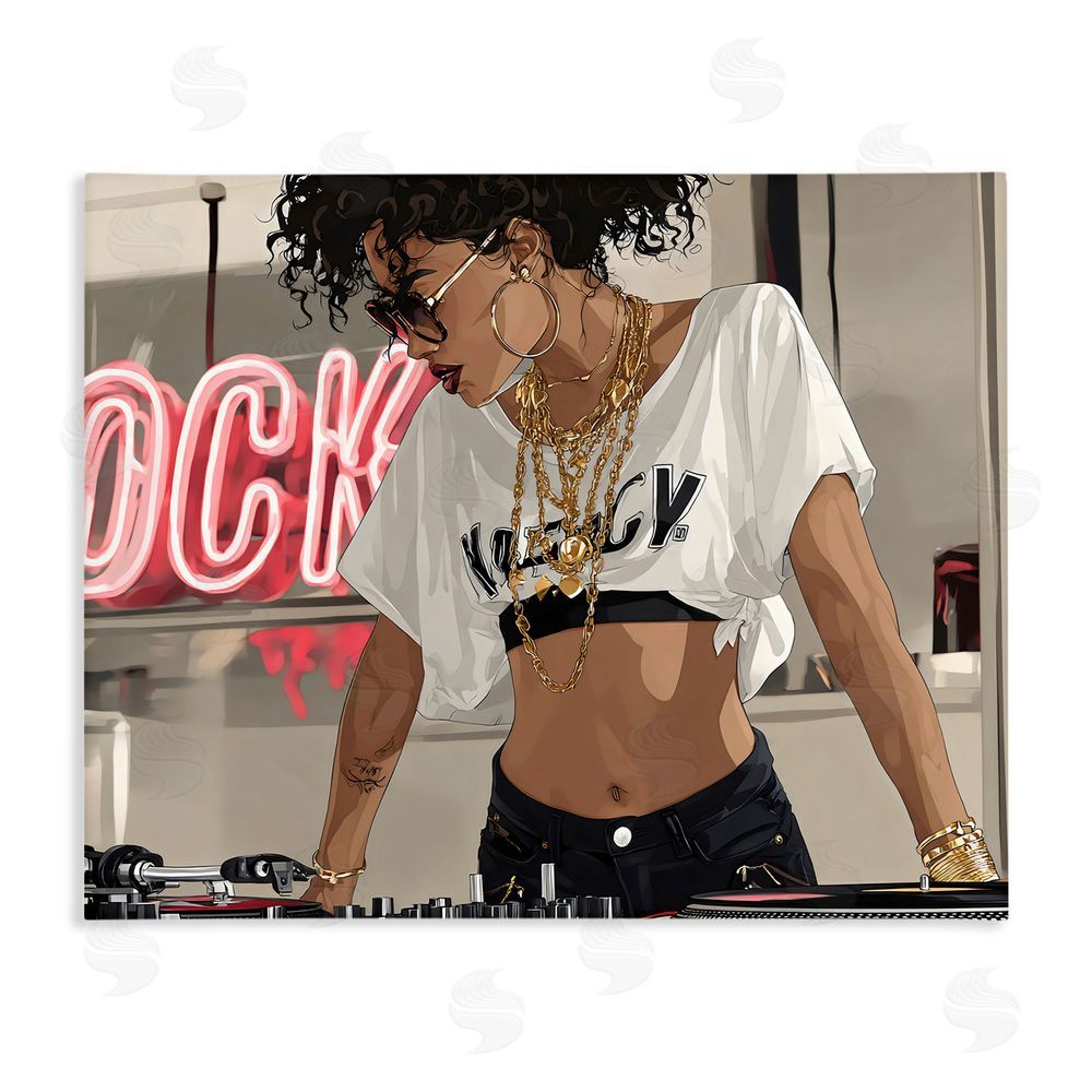 Franklyn Gregory Rock Neon DJ Music Stretched Canvas Wall Art
