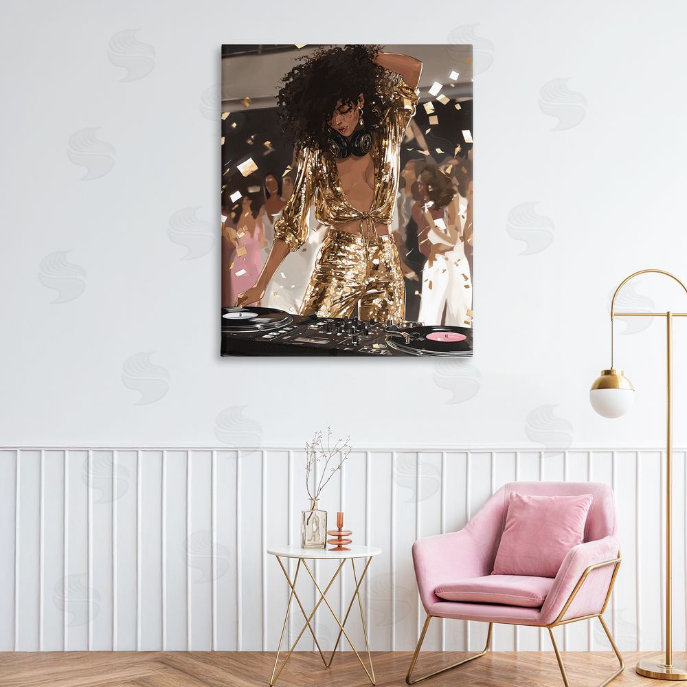 Franklyn Gregory Shimmering DJ in Sequins Stretched Canvas on Wall