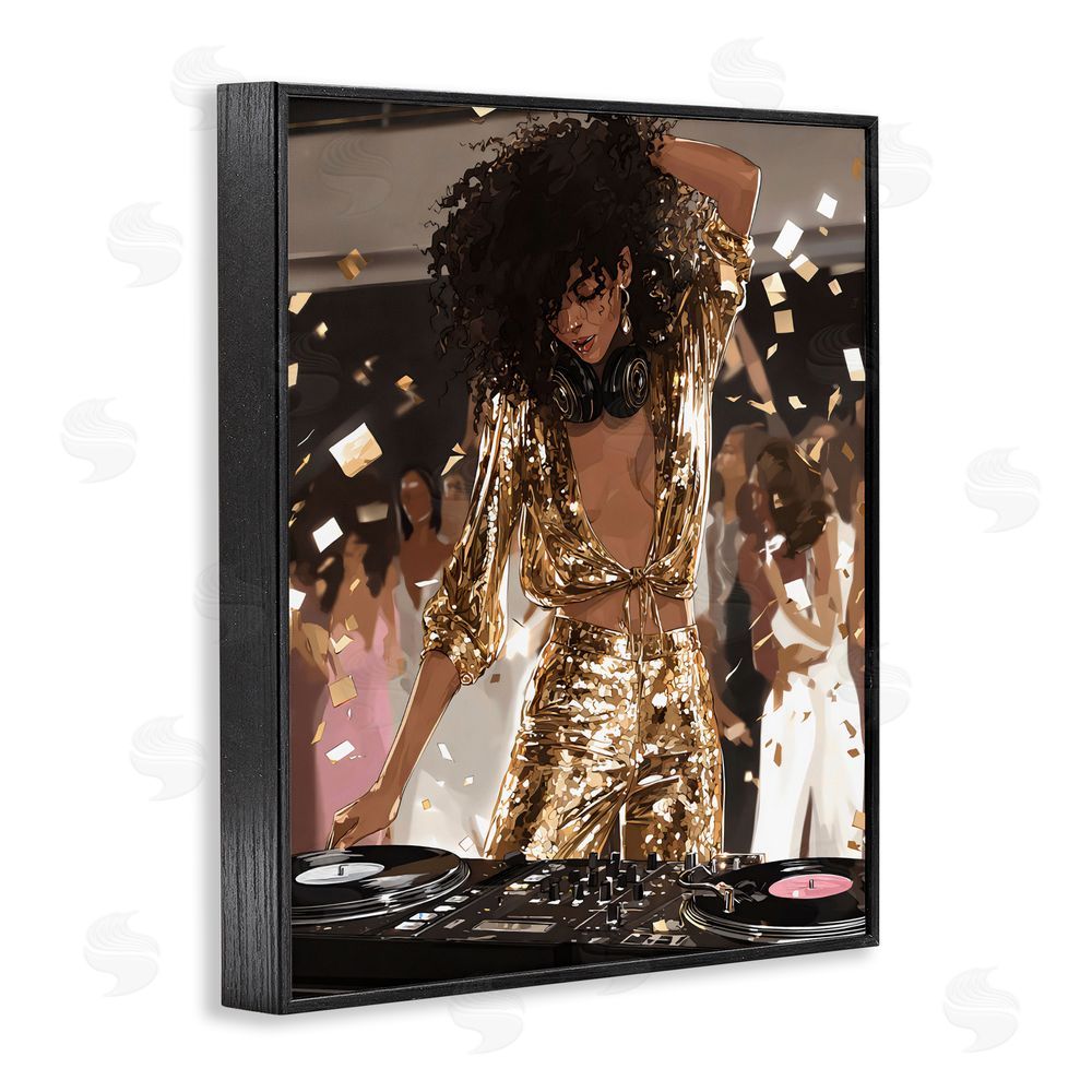 Franklyn Gregory Shimmering DJ in Sequins Black Framed Giclee Wall Art Print