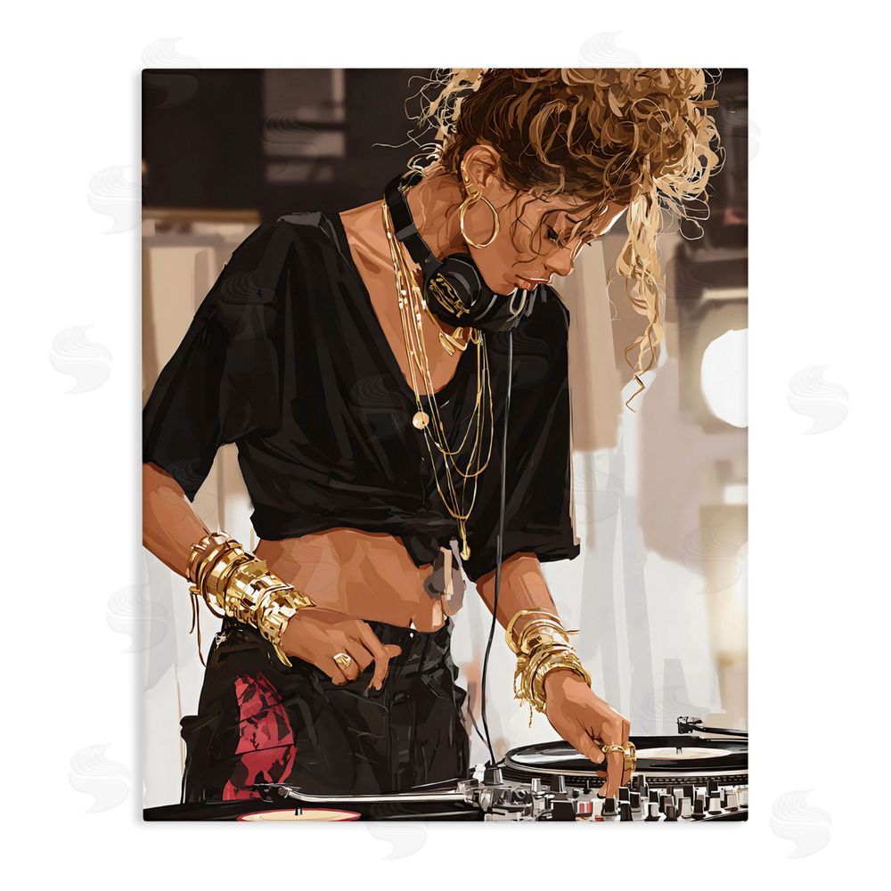 Franklyn Gregory Speaking Through Music DJ Stretched Canvas Wall Art Print