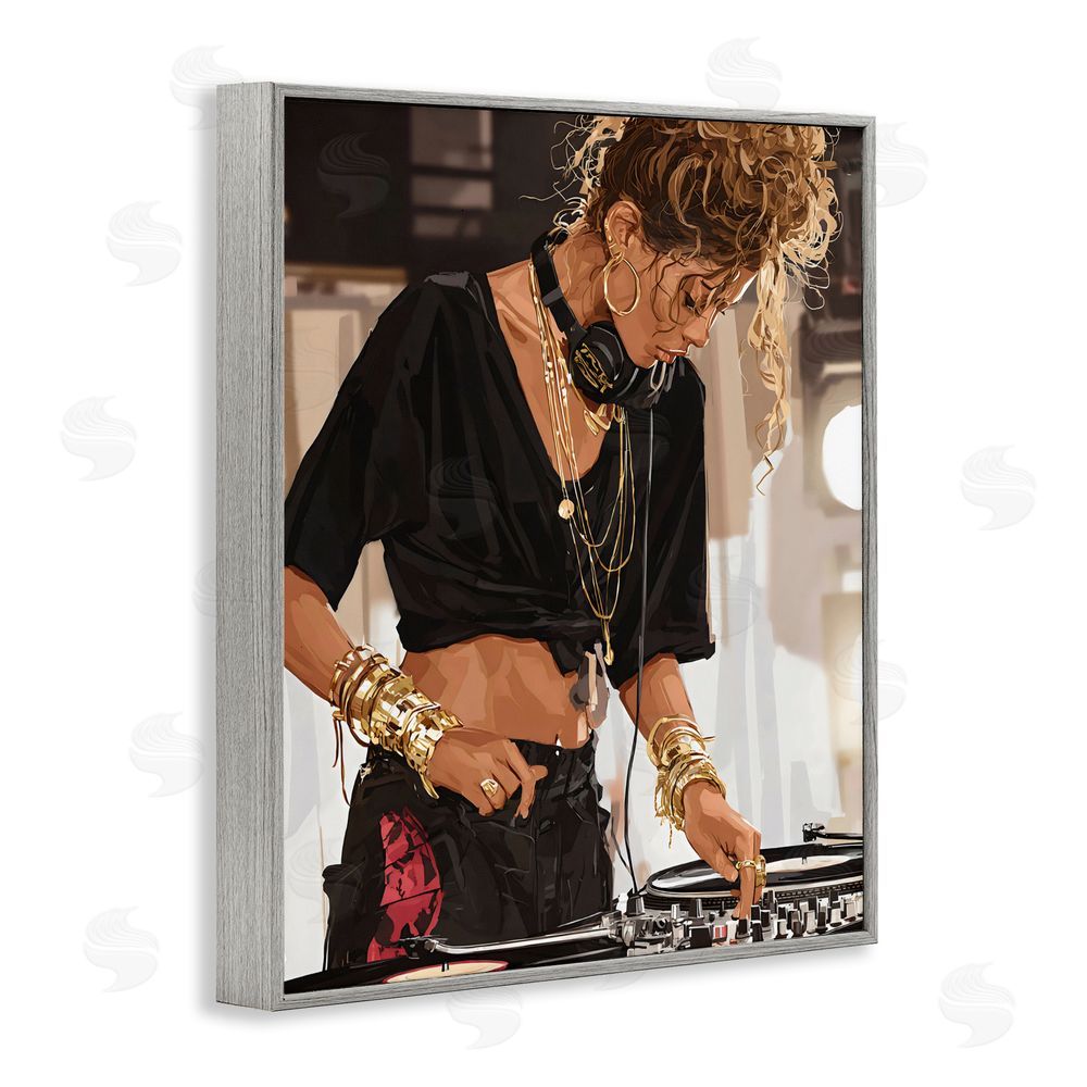Franklyn Gregory Speaking Through Music DJ Gray Framed Giclee Wall Art Print