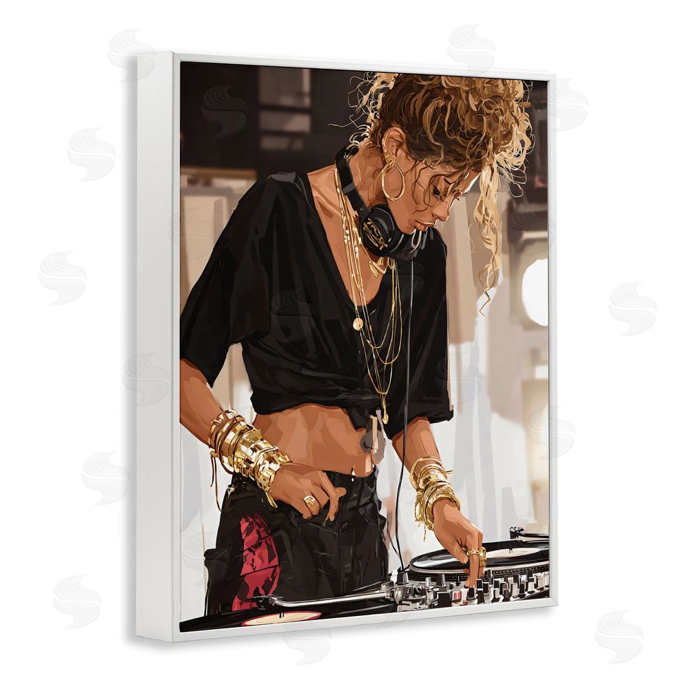 Franklyn Gregory Speaking Through Music DJ White Framed Giclee Wall Art Print