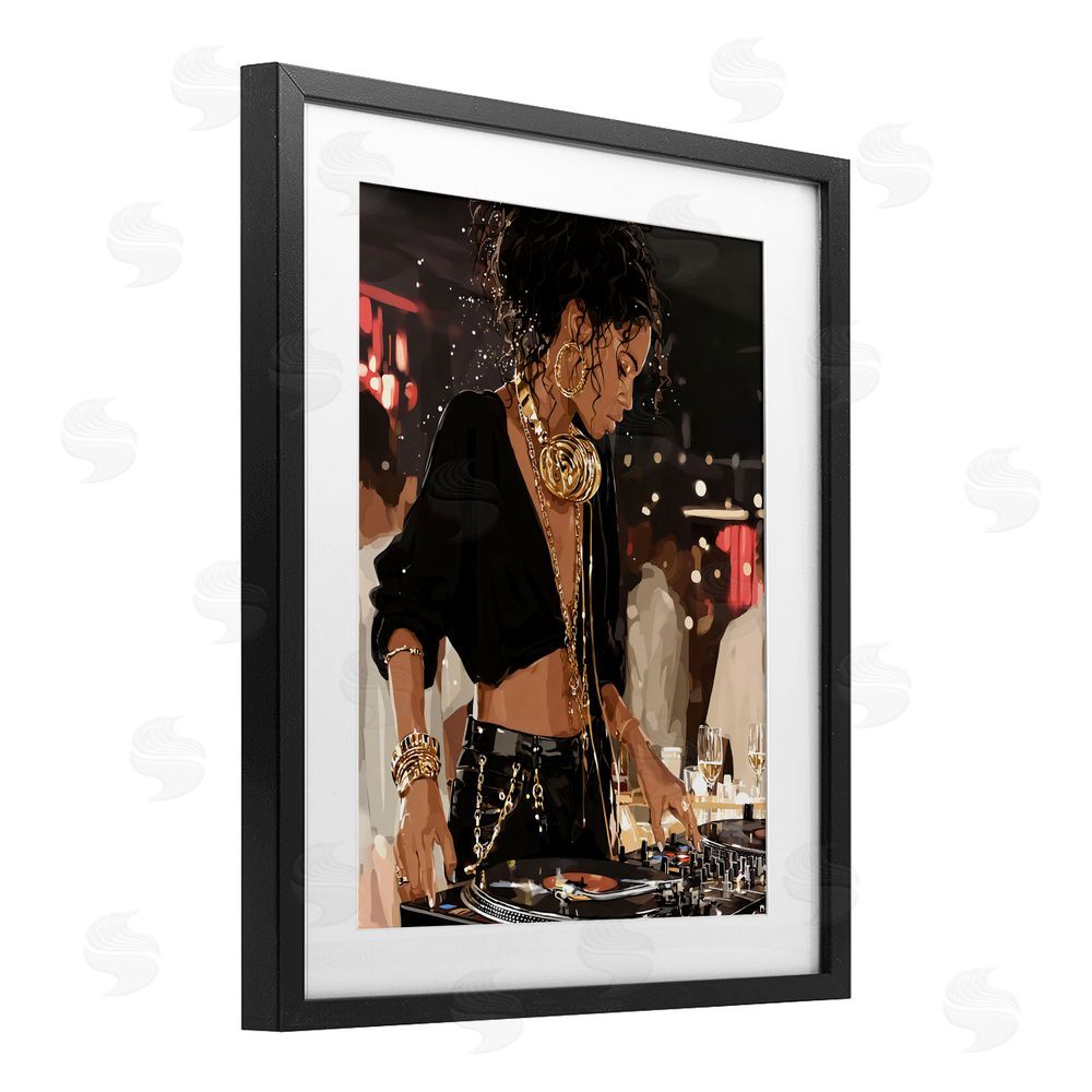 Franklyn Gregory Touches Of Gold DJ Black Framed Print Under Glass with White Mat Wall Art